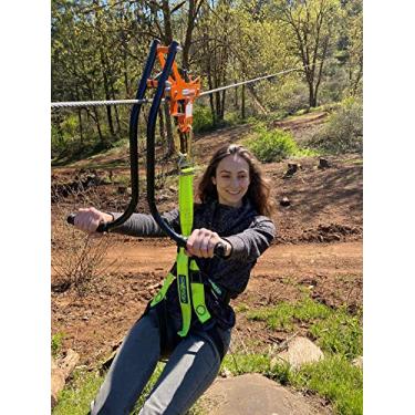 Imagem de Carrinho de linha de correr com freio – Carrinho esportivo Zipliner Zip Line com freio – Com o revolucionário, patenteado e sem desgaste... o primeiro de seu tipo na indústria de tirolesa. Puxe para trás