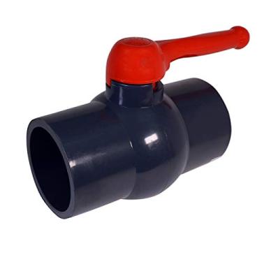 Imagem de Midline Valve Válvula esférica de PVC com cabo em T rosa para uso em água potável conexões solventes de 10 cm plástico cinza (492T400)