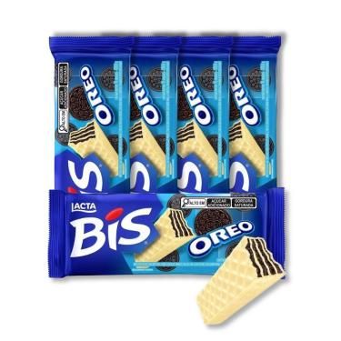 Imagem de Bis Oreo Chocolate Lacta Kit 5 Caixas Com 16 Unidades
