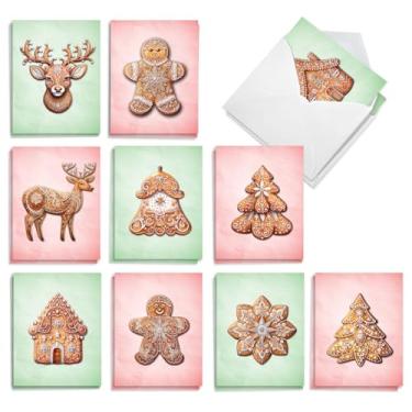 Imagem de The Best Card Company Conjunto de 20 caixas sortidas de Natal 10 x 13 cm com envelopes (10 designs, 2 cada) petiscos da estação AM10776XSG-B2x10