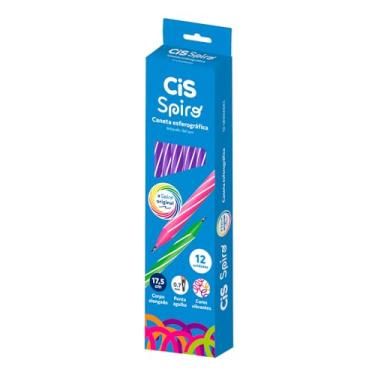Imagem de Caneta Esferográfica SPIRO, CIS, Roxa, Caixa com 12 unidades