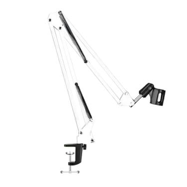 Imagem de Suporte Para Microfone Metal Pedestal Mesa Articulado Branco