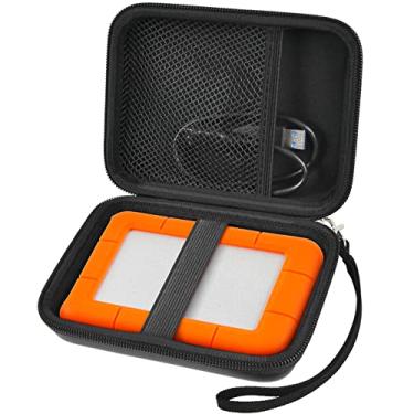 Imagem de Capa compatível com LaCie Rugged Mini 1TB/ 2TB/ 4TB/ 5TB HD portátil, suporte de armazenamento para discos rígidos para Mac e PC computador e cabo USB 3.0 2.0 cartões SD (preto)