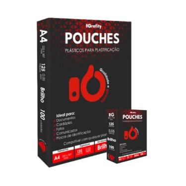 Imagem de Plastico Plastificação 200 Grafity 1 Cento A4 E 1 Cento RG 0,05mm 125 Micras