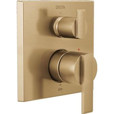 Imagem de DELTA FAUCET T24867-CZ Monitor moderno angular série 14, acabamento de chuveiro integrado com desviador, bronze champanhe