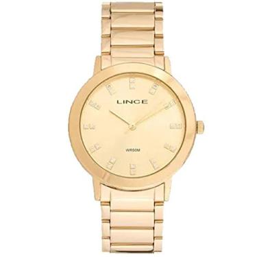 Imagem de Relogio Lince Feminino Dourado Com Pedras Kit Semi-joias LRGH142L KY29C1KX