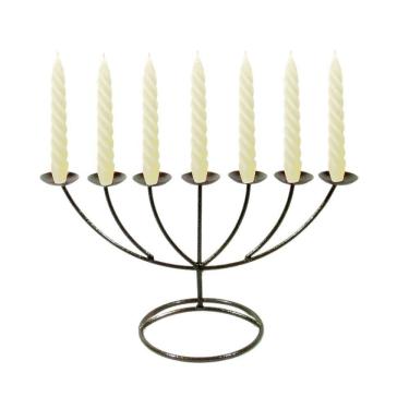 Imagem de Menorah Castiçal 7 Braços Velas brancas 32 cm X 19cm Velitas