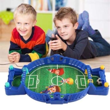 Imagem de Mini Arena De Futebol Tipo Fliperama Portátil Pinball Gol Copa Do Mundo A Mesa Lançador Bola Criança AZUL
