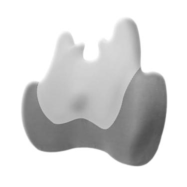 Imagem de Kokiya Travesseiro de apoio lombar, espuma viscoelástica, travesseiro para carro, encosto multiuso, suporte para costas de carro, cadeira de jogos, poltrona, Cinza Claro