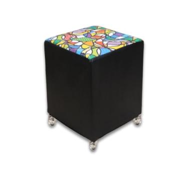 Imagem de Puff Quadrado Banqueta Com Rodinhas Rodizio Decoração Eventos Conforto (Assento Romero)