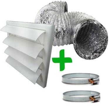 Imagem de Kit P/ Inst. De Coifas C/ Grelha De Exaustão Auto Fechante 125mm E Dut