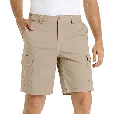 Imagem de Calça cargo masculina casual de chino esportiva para jogging slim fit calça masculina para trabalho ao ar livre, Bege, G