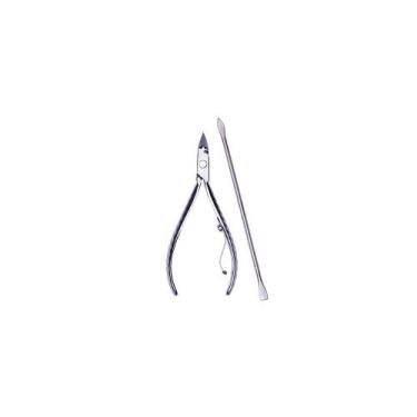 Imagem de Alicate Munidal Cutícula Premium + Espátula Doble Inox 778-E - Mundial