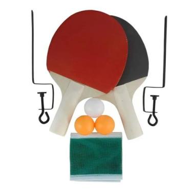 Imagem de Kit Ping Pong 2 Raquetes Tenis De Mesa 3 Bolinhas E Redinha - Western,