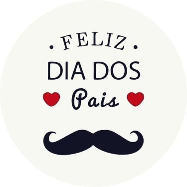 Imagem de Painel de Tecido Sublimado Redondo Feliz Dia dos Pais Bigode Fundo Bra