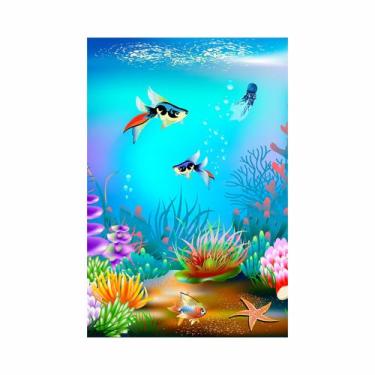 Imagem de Painel Festa Vertical em Tecido Casadinho Fundo do Mar Peixe Beta - Fa