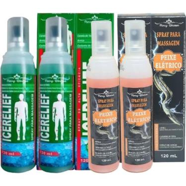 Imagem de Kit 2 Spray Para Massagem Icerelief 120ml + 2 Spray Peixe Elétrico 120