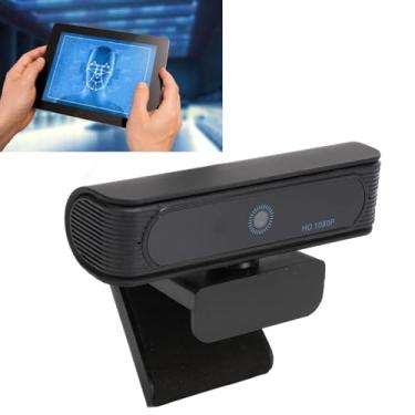 Imagem de Webcam 1080P, Câmera Computador Com Reconhecimento Facial HD Portátil Webcams Com Lente Grande Angular 120 °, PC Web Cam Câmera USB para Computador Laptop Janela de Jogos 10 11