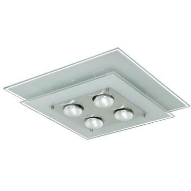 Imagem de Plafon de vidro para 04 lâmpadas 44 cm x 44 cm - Branco - LUSTRES AMAN