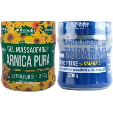 Imagem de Kit Gel Arnica Pura 200g + Gel Cartilagem de Tubarão Ômega 3 - Rhenuks