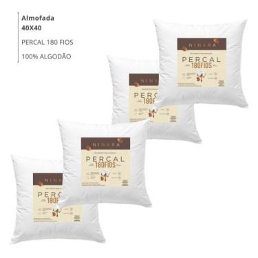 Imagem de Ki t 4 Enchimento Recheio Almofadas Refil 40x40 Percal 180F Br Ninara