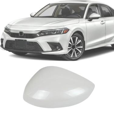 Imagem de Substituição da capa do espelho lateral do carro, acabamento da tampa do espelho retrovisor da porta lateral para Honda Civic 2022-2023 branco (lado esquerdo (motorista)