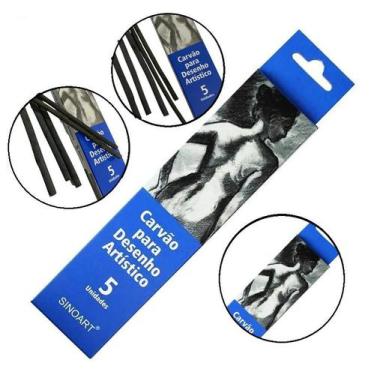 Imagem de Carvão Vegetal Para Desenho Artístico Sinoart 5 Unidades - ART CAMARGO