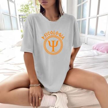 Imagem de Camisa Camiseta Feminina Estampada Grego Psicologia 100% Algodão Fio 3