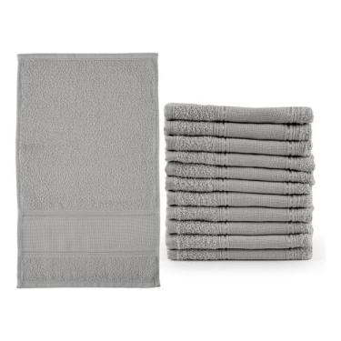 Imagem de Kit 12 Toalhas Para Lavabo Social 10% Algodão - Riffo Store, Cinza