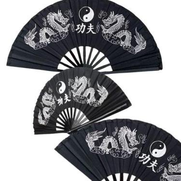 Imagem de Leque  Dragão Preto Dança Kung Fu Chinês Japonês 2024 - Home Goods