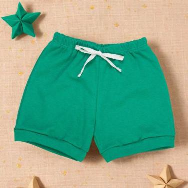Imagem de Shorts Verde Algodão - Perfeito para Bebês de 0 a 12 Meses - Era Uma V