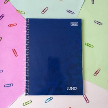 Imagem de Caderno Colegial Lunix 1 Matéria 80 Folhas 17,7 x 24 cm - Tilibra, Azu