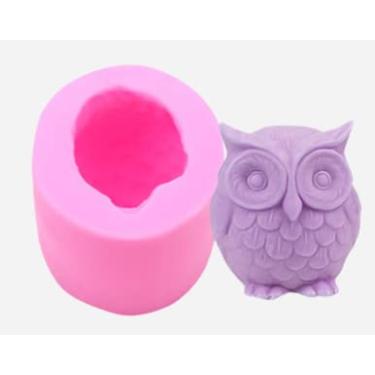 Imagem de XIASA Molde de silicone para vela 3D, molde de coruja, acessórios para decoração de bolos e chocolates