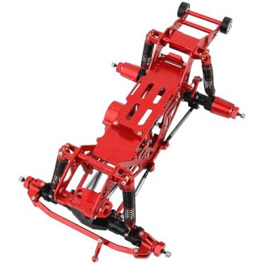 Imagem de Pothyes 1:18 Metal Upgrade Chassis Frame with Axles Gearbox for RC LOSI Mini LMT 1/18 Digger Monster Truck Brushed RTR LOS01026 Metal Upgrade Parts (red)