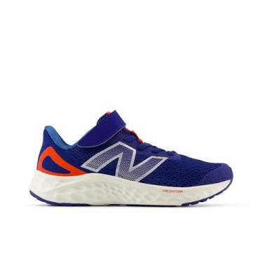 Imagem de New Balance Gancho e laço Fresh Foam Arishi V4 para meninas, Inkwell/Neo Flame/prata metálico, 1 Little Kid