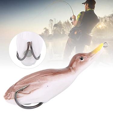 Imagem de Isca de pesca para patos, isca de peixe artificial Isca de pesca para peixes realística Equipamentos e equipamentos de pesca para a camada superior de água para amantes da pesca(brown)