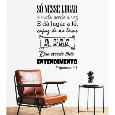 Imagem de Adesivo de Parede Versículos Filipenses 4:7 Frases - Colakoala Adesivo