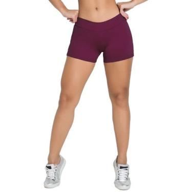 Imagem de Short Academia Corrida Malhação Feminina Suplex - JAVA MODAS, Vinho, P