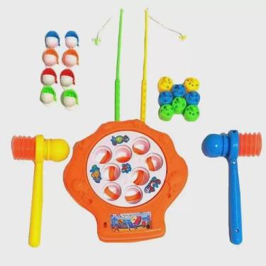Imagem de Jogo Pega Peixe Pega Toupeira Com Som Vara Martelo Pescaria vamos meça