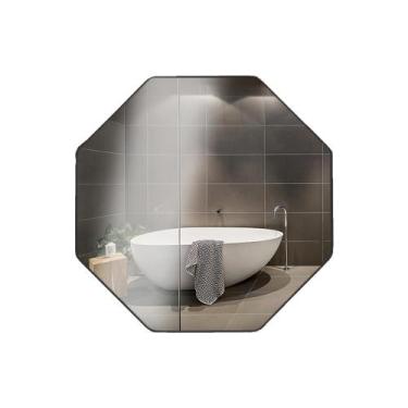 Imagem de Espelho Moderno Sextavado Decorativo sem Alça 60 cm - UniVendas, Preto
