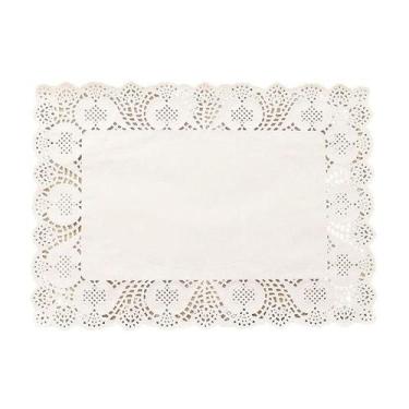 Imagem de Doilies Souplast Retangular Branco Toalha Rendada 20x30 80un - Toda Tr
