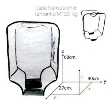 Imagem de Capa para mala transparente plastica tamanho P 10KL M 23KL G 28KL GG32