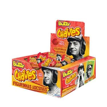 Imagem de Chiclete buzzy chaves sabor tutti frutti com 100 unidades 400g