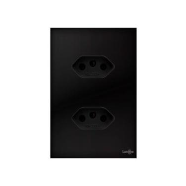 Imagem de Tomada Dupla 10A Em Acrílico Preto 4x2 Lumenx