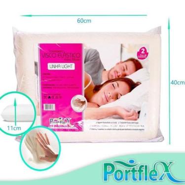 Imagem de Travesseiro Visco Elástico Light Portflex 62cm x 42cm
