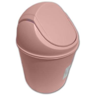 Imagem de Lixeira de Mesa com Tampa Basculante Vai e Vem 1,5l Prática Rosa Cód. 