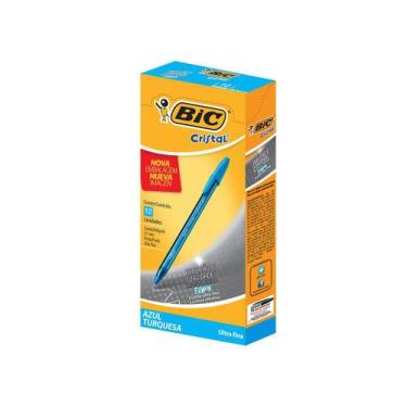 Imagem de Caneta 0.7Mm Cristal Fina Fashion Azul Turquesa 12Un Bic