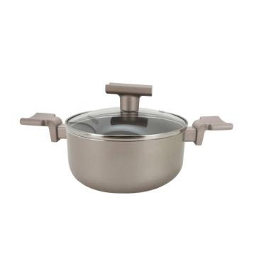 Imagem de Mimo Style Caçarola Sartin Champanhe 24cm/5L - Estrutura em Alumínio Revestida em Cerâm...