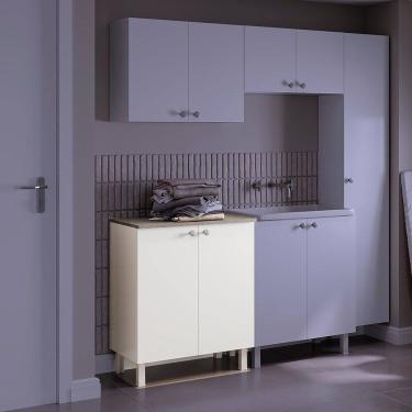 Imagem de Armário Balcão Multiuso para Lavanderia Duo 2 Portas Branco