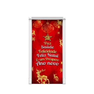 Imagem de Capa Porta Para Decoração De Natal Festa Tecido 0,87x2,23 Md1 - Fantas